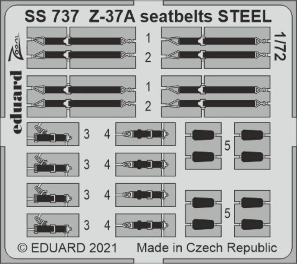 Z-37A seatbelts STEEL 1/72 for EDUARD