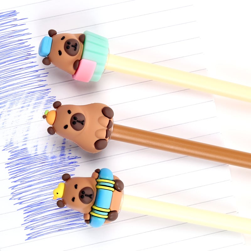 KAWAII - Cabybara  - Head Topper Erasable Gel Pen (Display of 36 pcs)