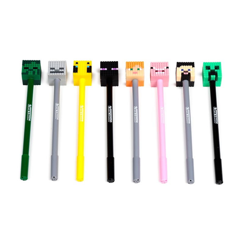 MINECRAFT - Heads - Set of 8 Head Topper Erasable Gel Pen