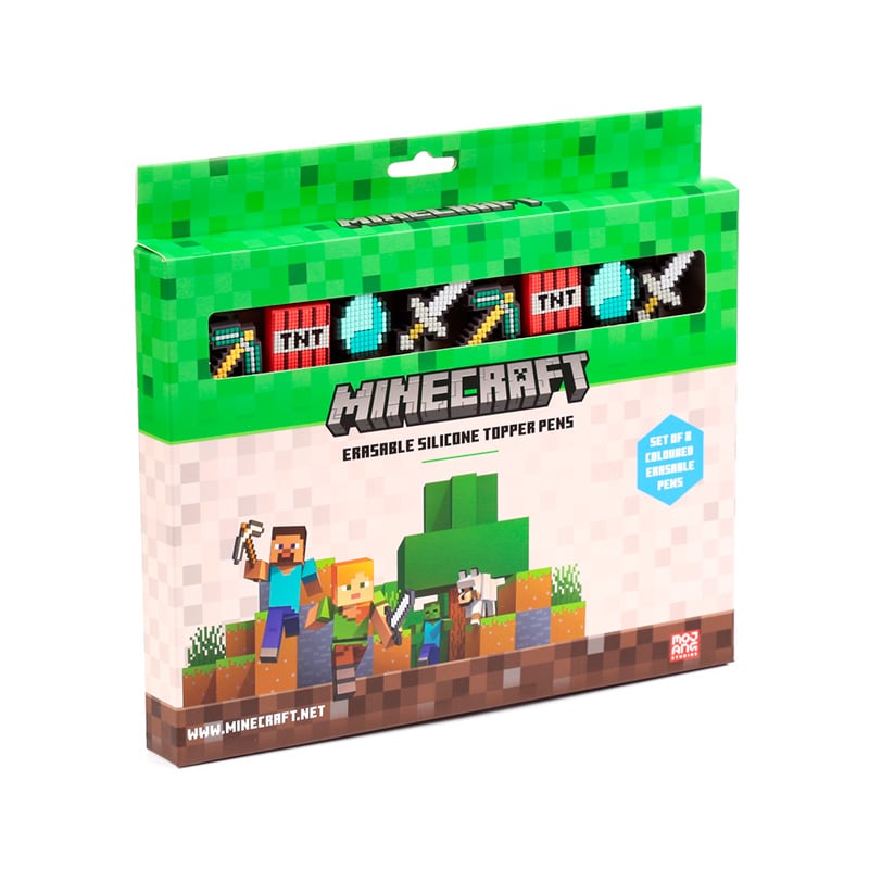 MINECRAFT - Tools - Set of 8 Head Topper Erasable Gel Pen