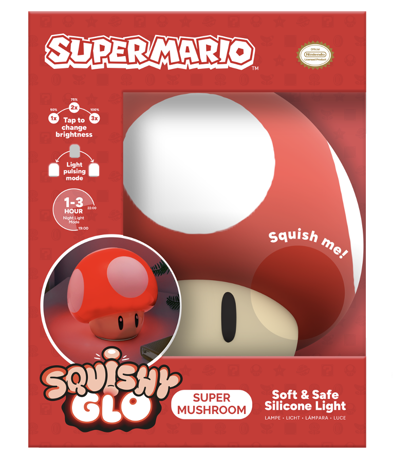 SUPER MARIO - Mushroom - 'SquishyGlo' Décorative Light Rechargeable