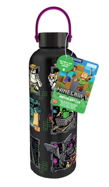 MINECRAFT - Mascots - Metal Water Bottle with Carry Loop - 500ml