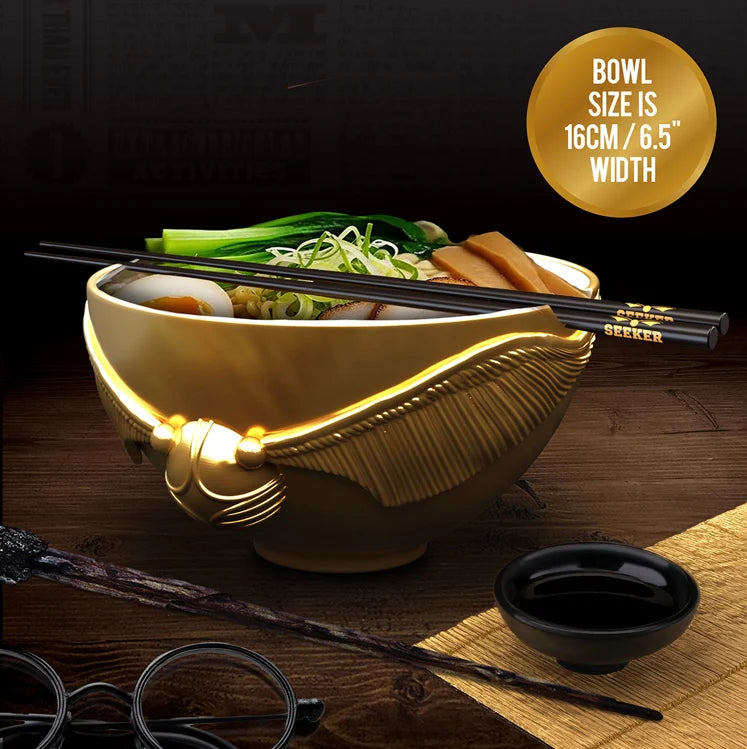 HARRY POTTER - Golden Snitch - Ramen bowl with chopsticks