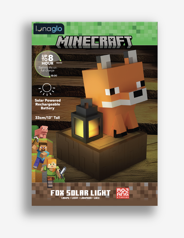 MINECRAFT - Fox - 'LunaGlo' Outdoor Solar Light 33cm