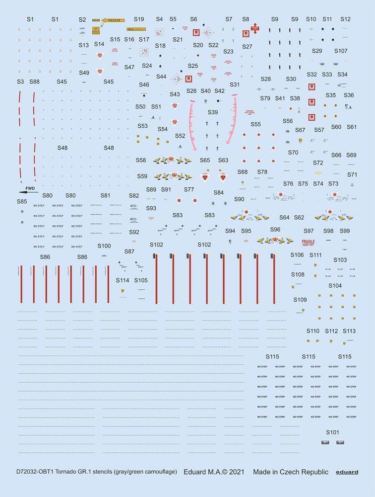 Tornado GR.1 stencils (gray/green camouflage) 1/72 for REVELL