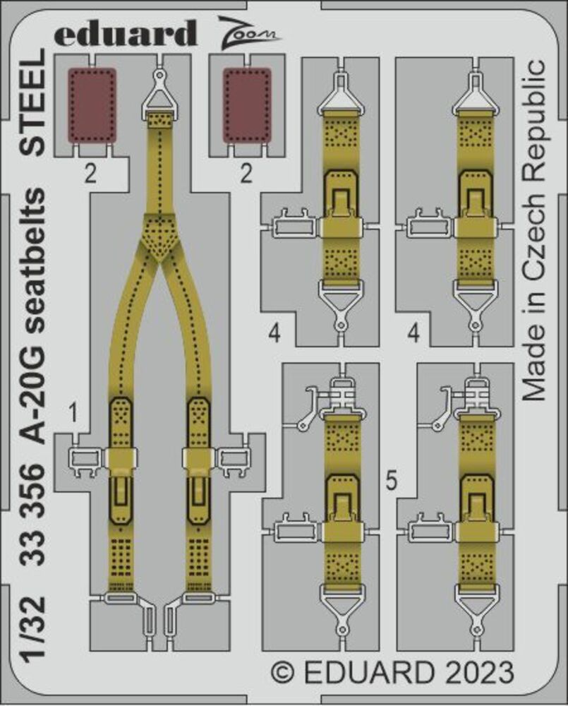 A-20G seatbelts STEEL 1/32 HKM