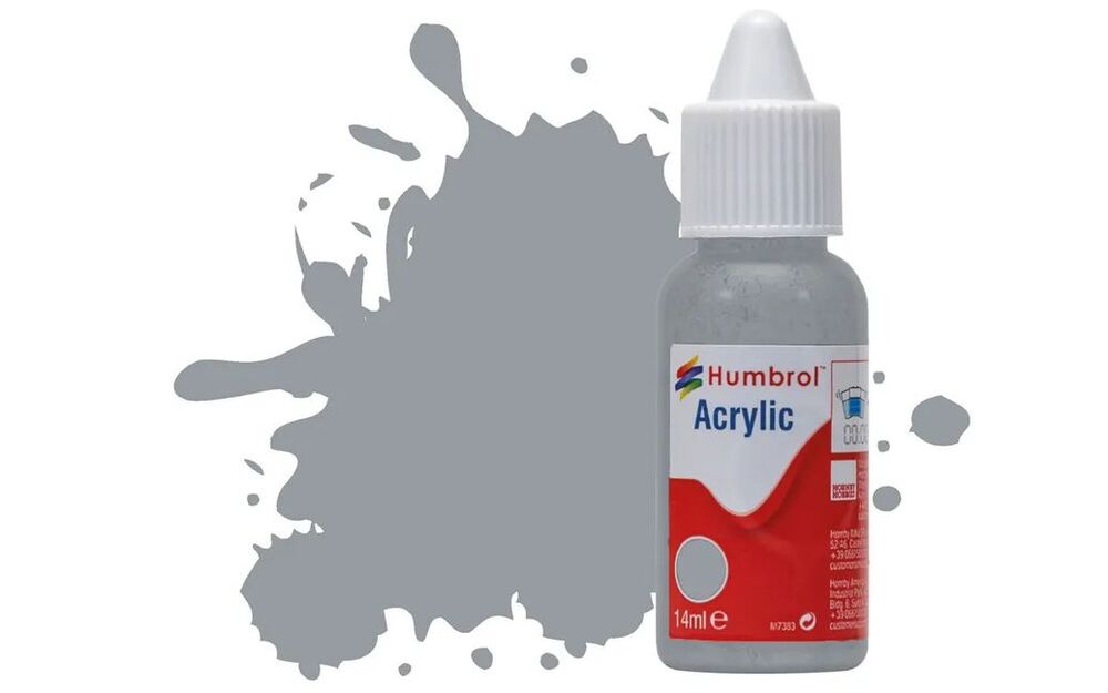 HUMBROL ACRYLIC DROPPER BOTTLE 14ML No 140 Gull Grey Matt