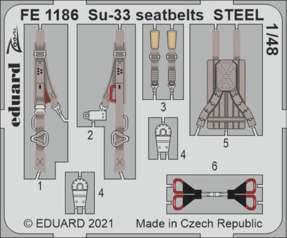 Su-33 seatbelts STEEL 1/48 for MINIBASE