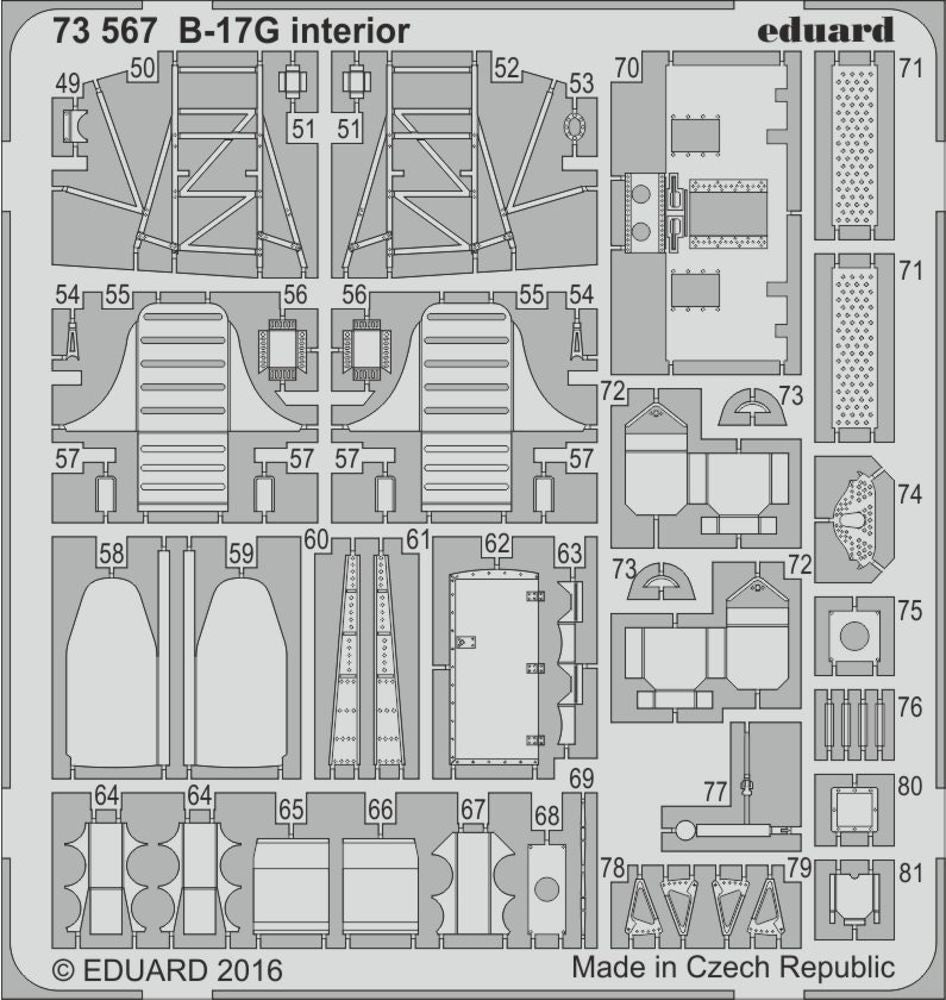 B-17G cockpit interior for Airfix