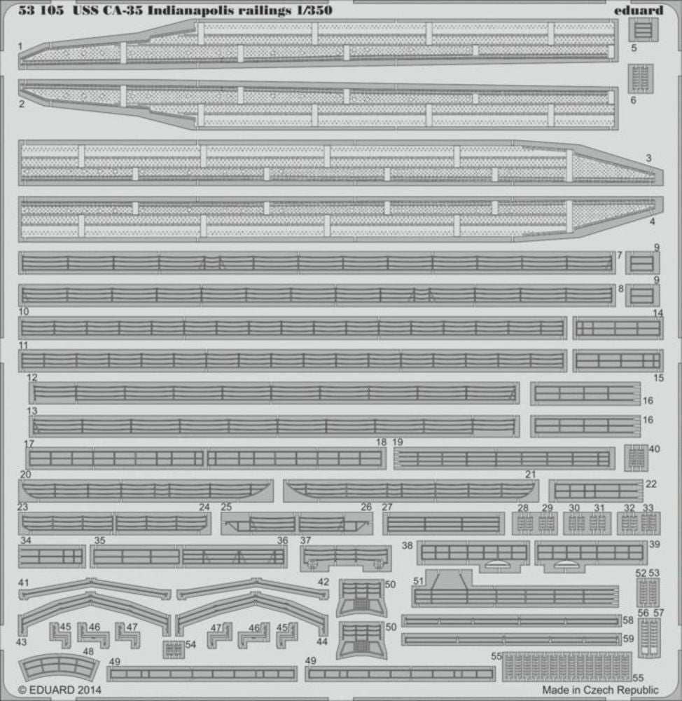 USS CA-35 Indianapolis railings f.Academ