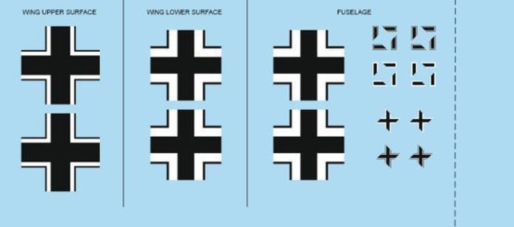 Bf 109F-2 national insignia for Eduard