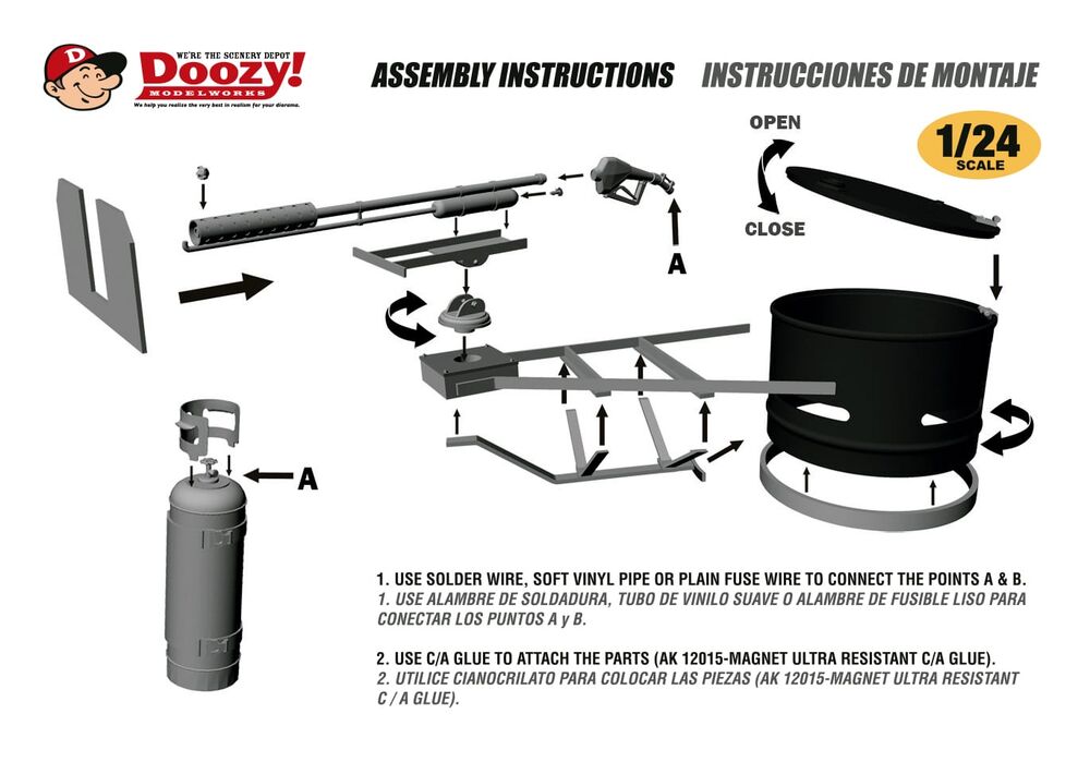 UNIVERSAL STEEL DRUM HATCH WITH FLAMETHROWER MOUNT / LANZALLAMAS POST APOCAL��PTICO CON MONTURA DE TAMBOR