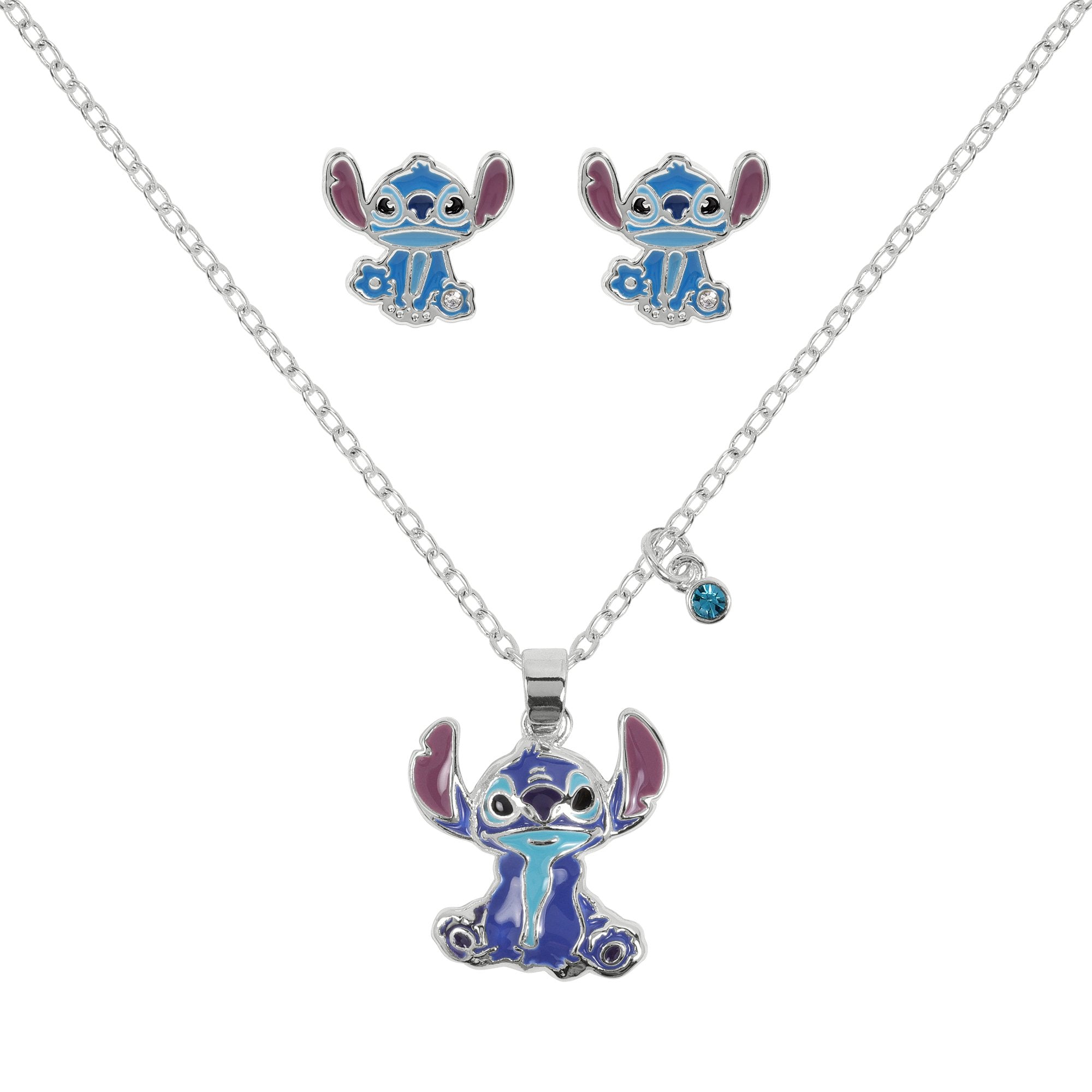 STITCH - Set 1 Pair de Boucle d'Oreilles & Colllier - Laiton Plaqué