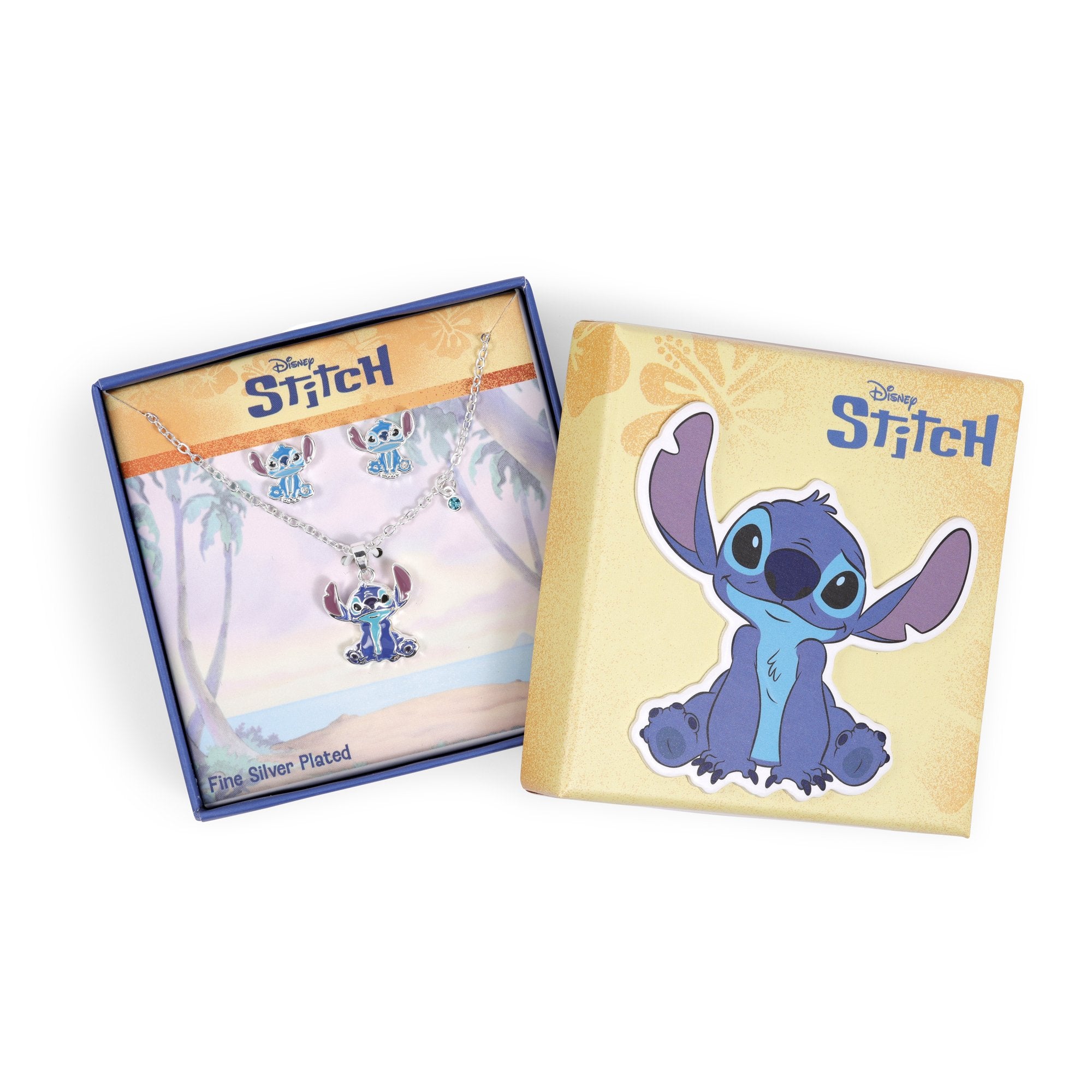 STITCH - Set 1 Pair de Boucle d'Oreilles & Colllier - Laiton Plaqué