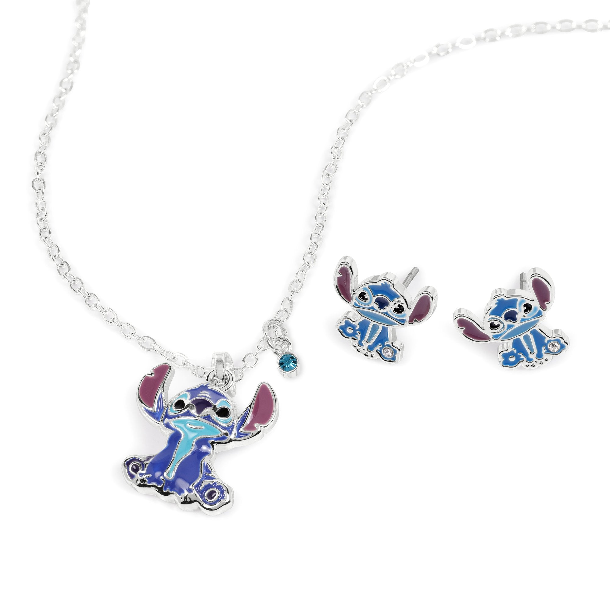 STITCH - Set 1 Pair de Boucle d'Oreilles & Colllier - Laiton Plaqué