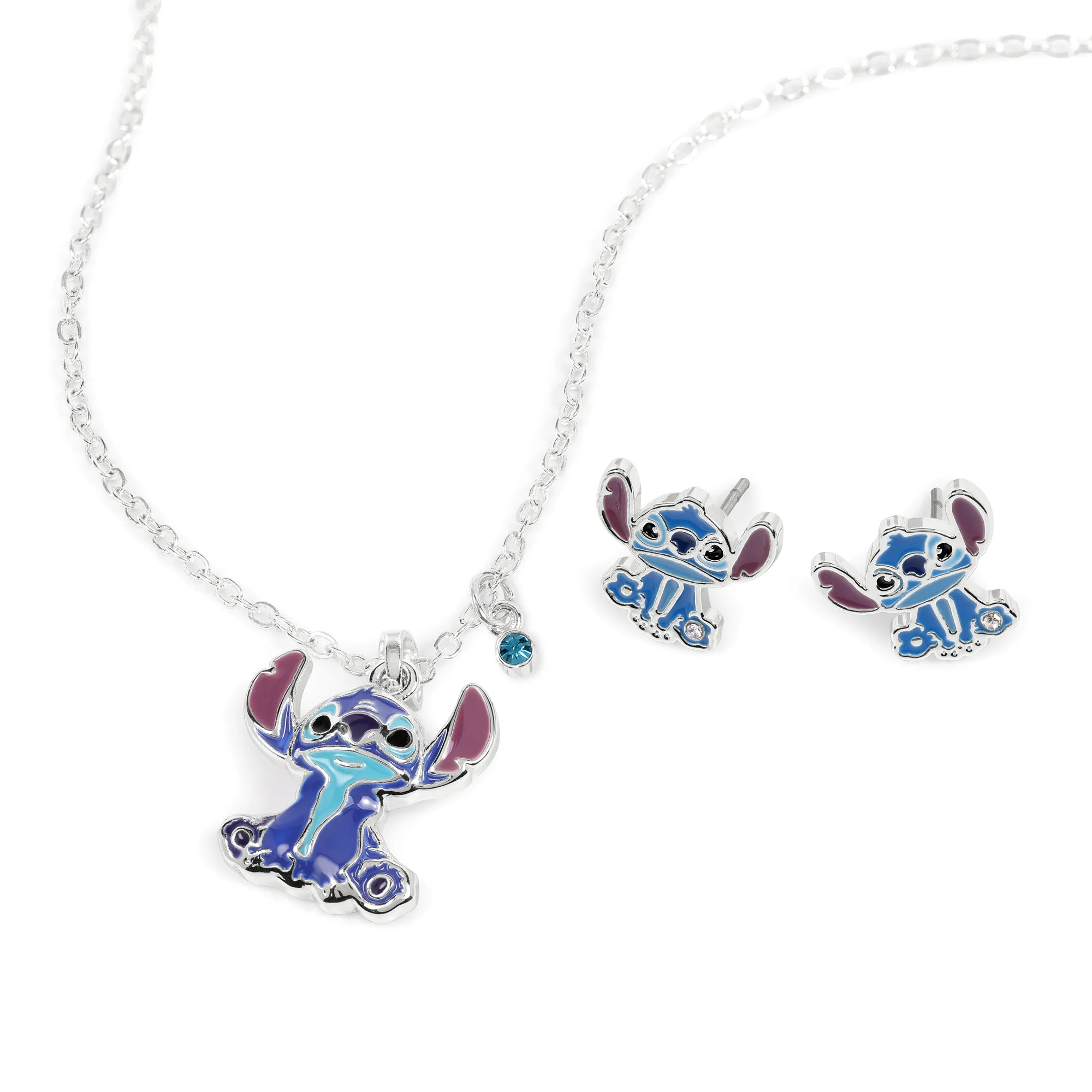 STITCH - Earrings & Necklace Set - Plated Brass