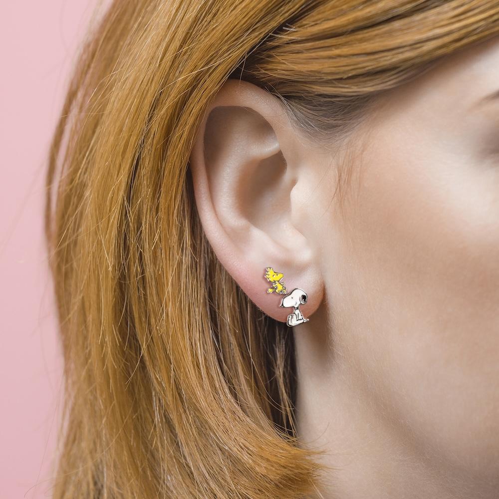 SNOOPY - 2 Paires de Clous d'Oreilles en Laiton