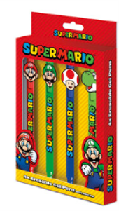 SUPER MARIO - 4 Head Topper Erasable Gel Pens
