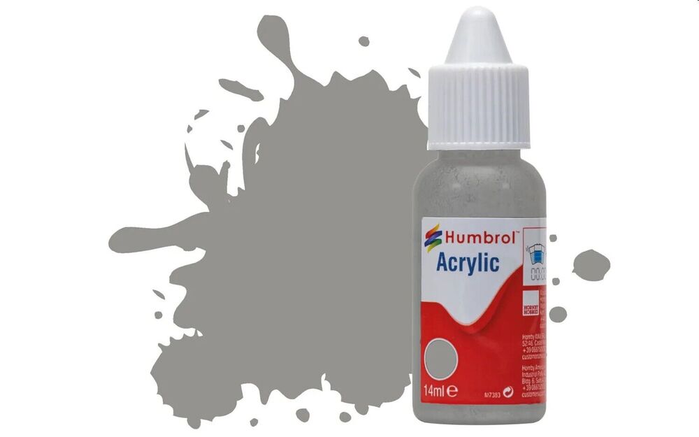 HUMBROL ACRYLIC DROPPER BOTTLE 14ML No.126 US Medium Grey Matt