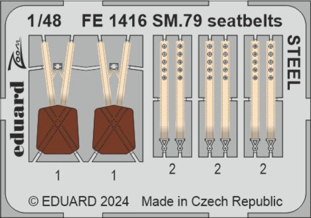 SM.79 seatbelts STEEL 1/48 EDUARD