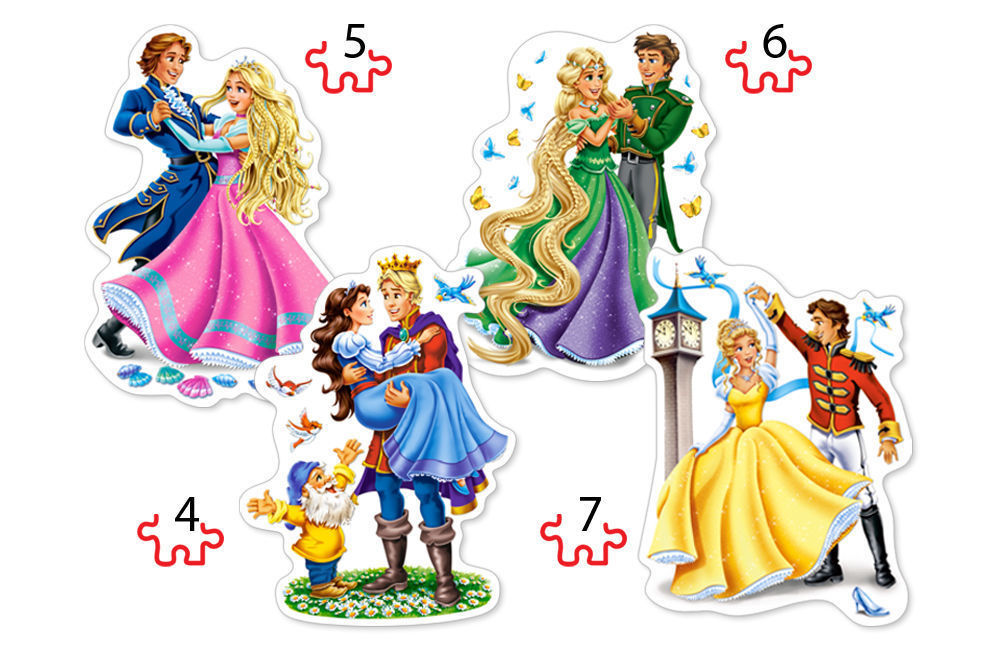 Princesses in Love,Puzzle 4+5+6+7 Teile