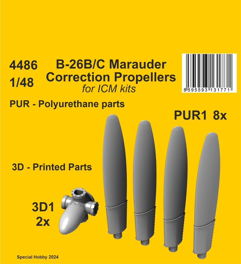 B-26B/C Marauder Correction Propellers /  for ICM kit