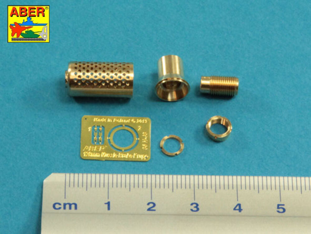 Muzzle brake fit to barrel for Krupp 12,8cm PAK 44 Anti-Tank Gun (Trumpeter)