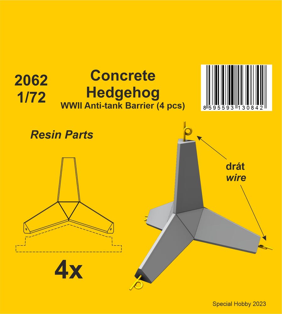 Concrete Hedgehog - WWII Anti-tank Barrier (4 pcs.) 1/72