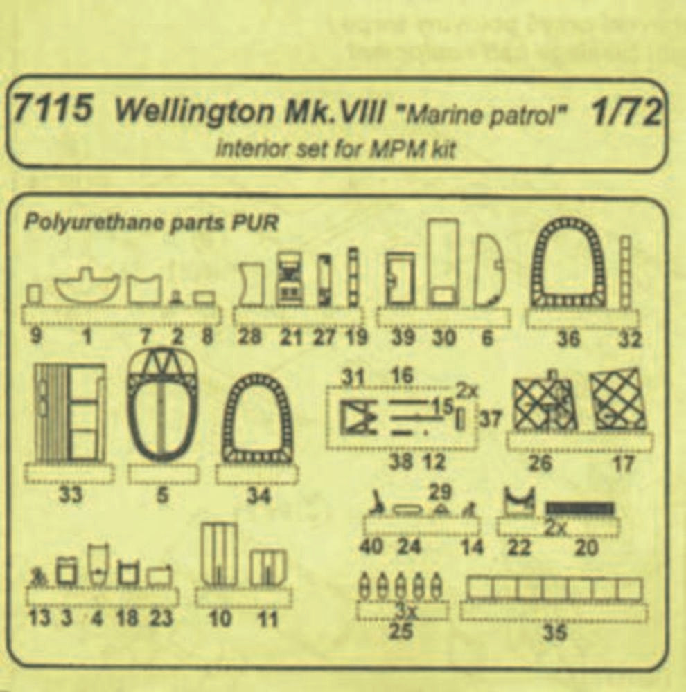 Wellington Mk.VIII Marine Patrol Int. Resin Detail Set f��r MPM-Bausatz