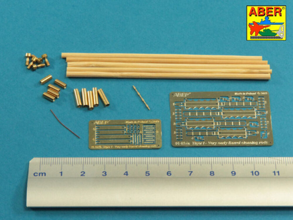 Barrel cleaning rods with brackets for Tiger I -very early model 1240mm