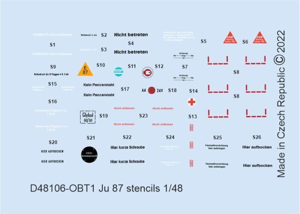 Ju 87 stencils for HASEGAWA/AIRFIX/ITALERI