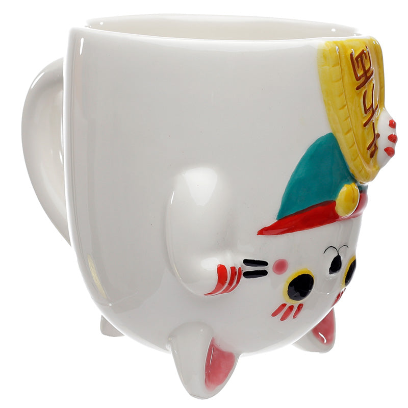 MANEKI-NEKO - White - Mug 17oz + 3D Lid