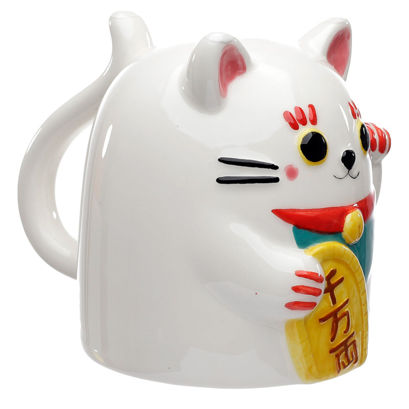 MANEKI-NEKO - White - Mug 17oz + 3D Lid