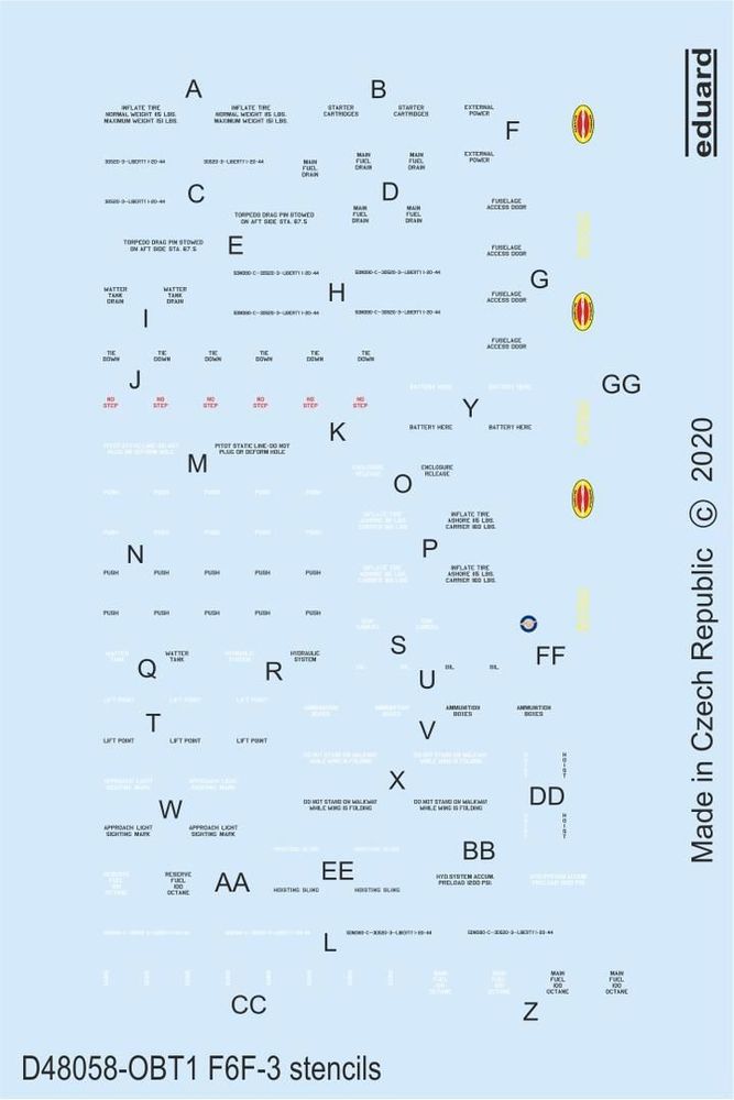 F6F-3 stencils for Eduard