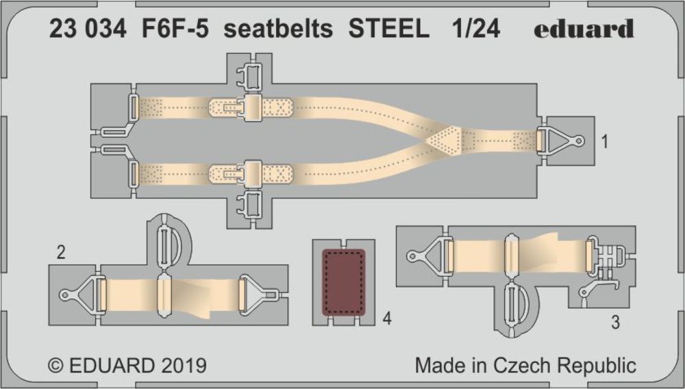 F6F-5 seatbelts STEEL for Airfix