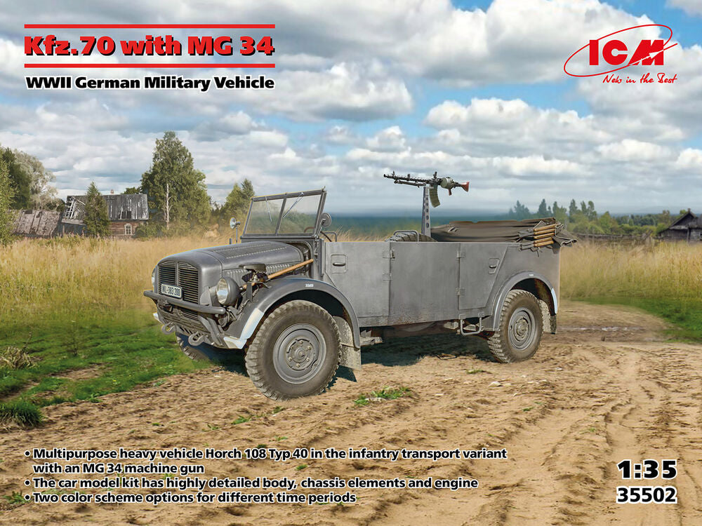 Kfz.70 with MG 34, WWII German Military Vehicle