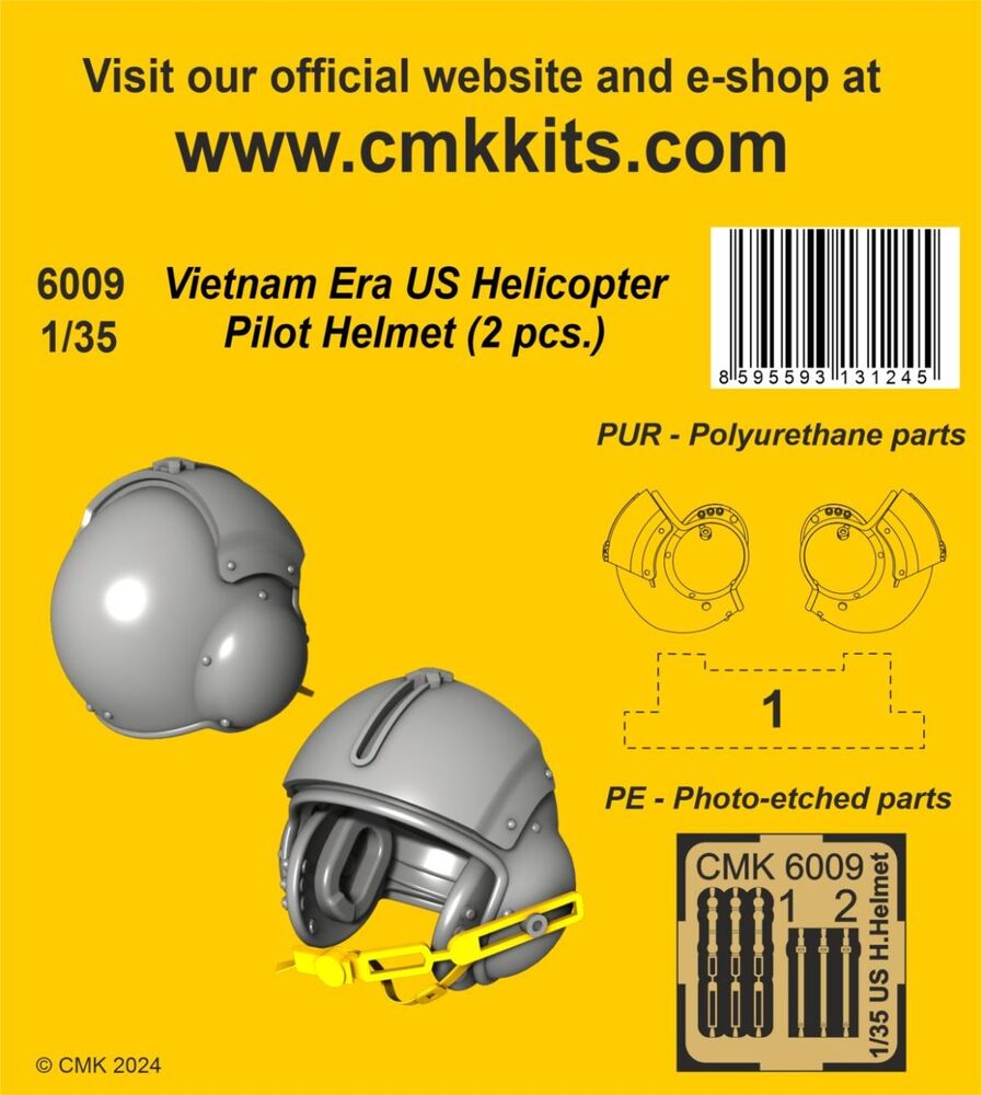 Vietnam Era US Helicopter Pilot Helmet (2 pcs.) 1/35