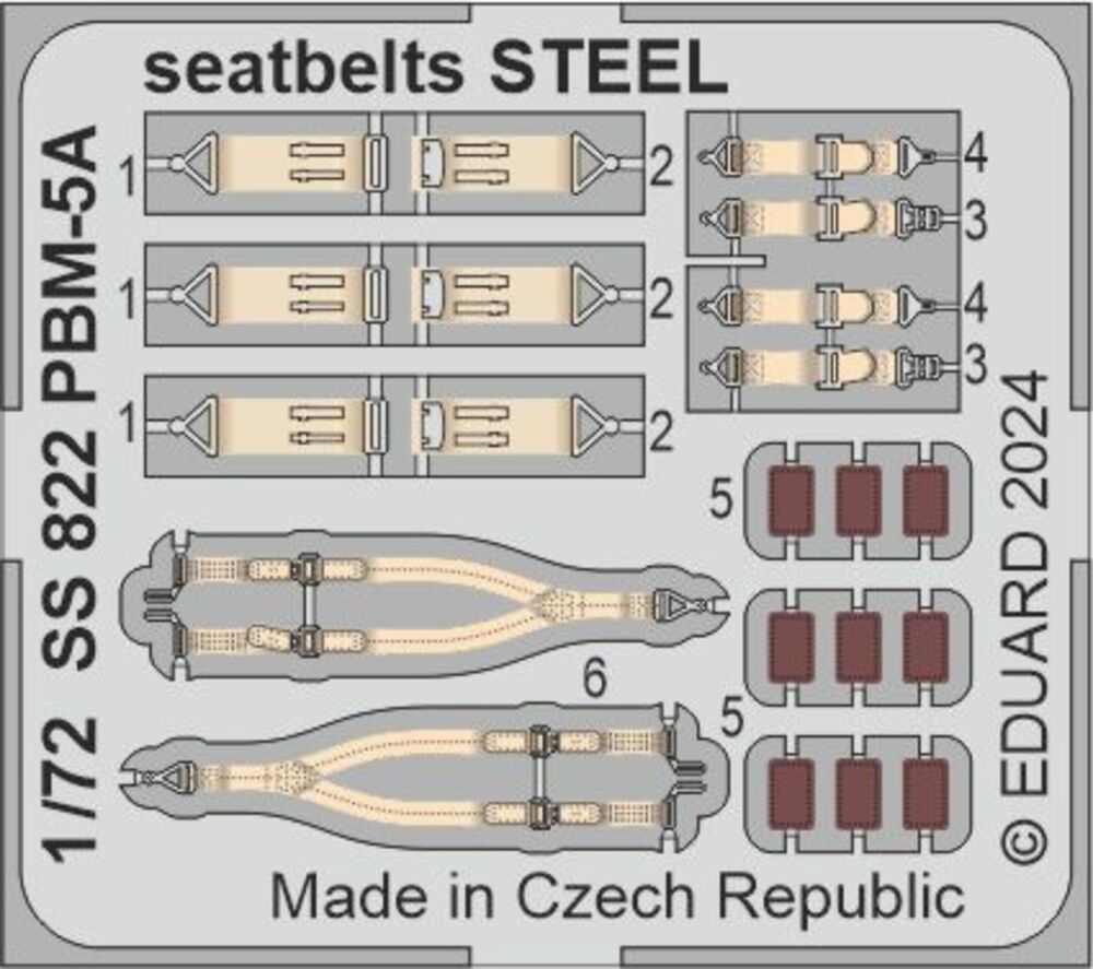 PBM-5A seatbelts STEEL 1/72 ACADEMY