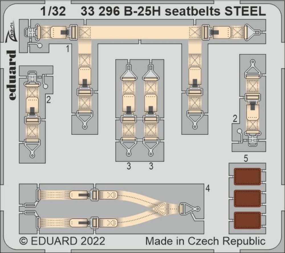 B-25H seatbelts STEEL for HKM