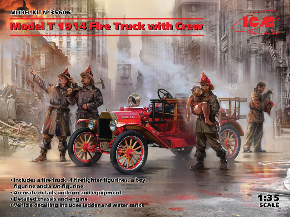 Model T 1914 Fire Truck with Crew