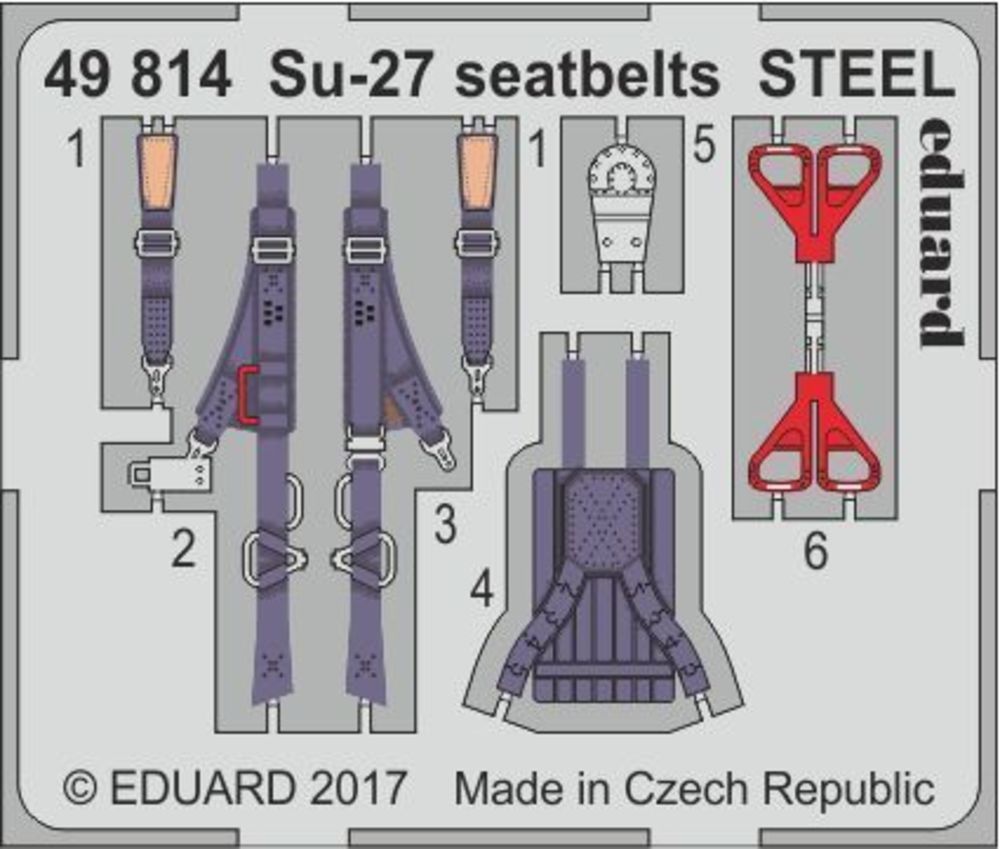 Su-27 seatbelts STEEL for Hobby Boss