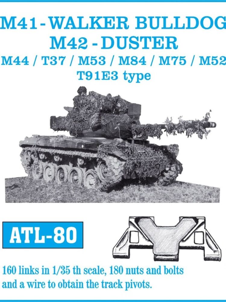 Tracks for M41 Walker Bulldog. M42 Duster. M44/ T37/ M53/ M84/ M75/ M52/ T91E3 M44/ T37/ M53/ M84/ M75/ M52/ T91E3