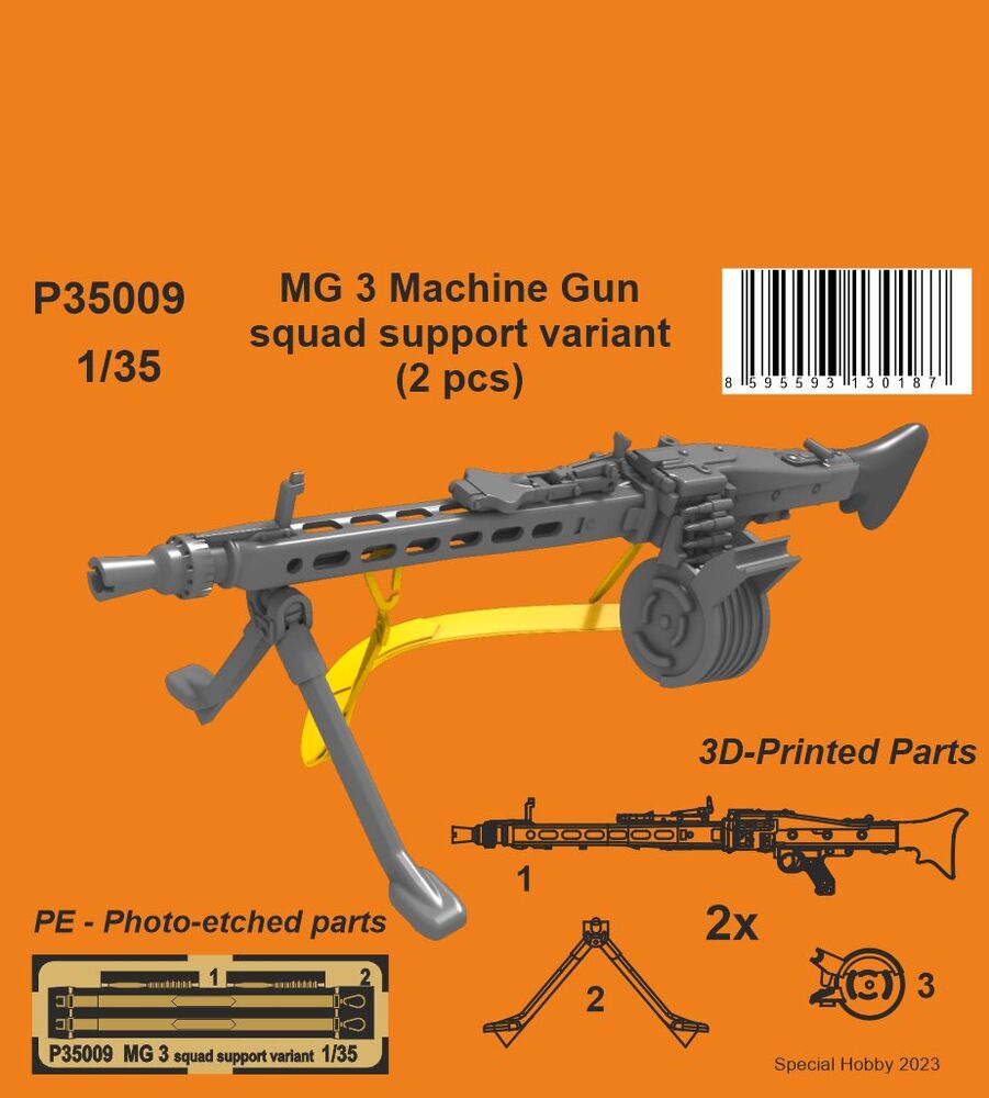 MG 3 Machine Gun - squad support variant (2 pcs) 1/35