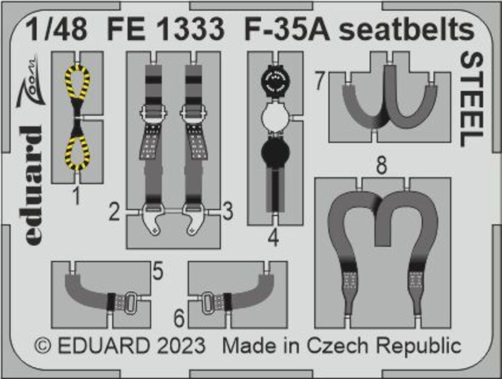 F-35A seatbelts STEEL 1/48 for TAMIYA