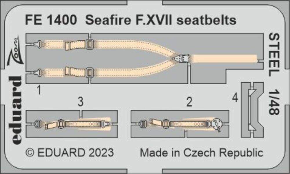 Seafire F.XVII seatbelts STEEL 1/48