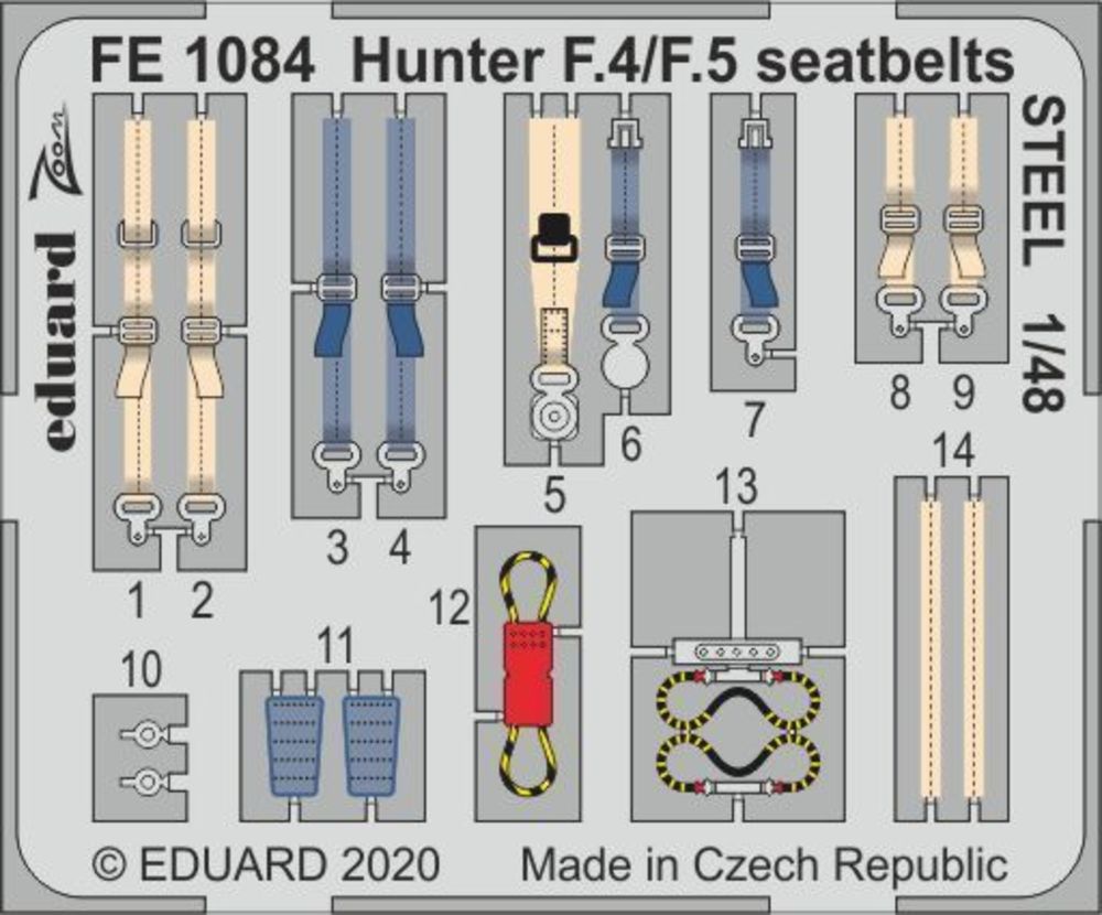 Hunter F.4/F.5 seatbelts STEEL for Airfix