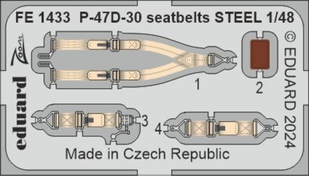 P-47D-30 seatbelts STEEL 1/48 MINIART