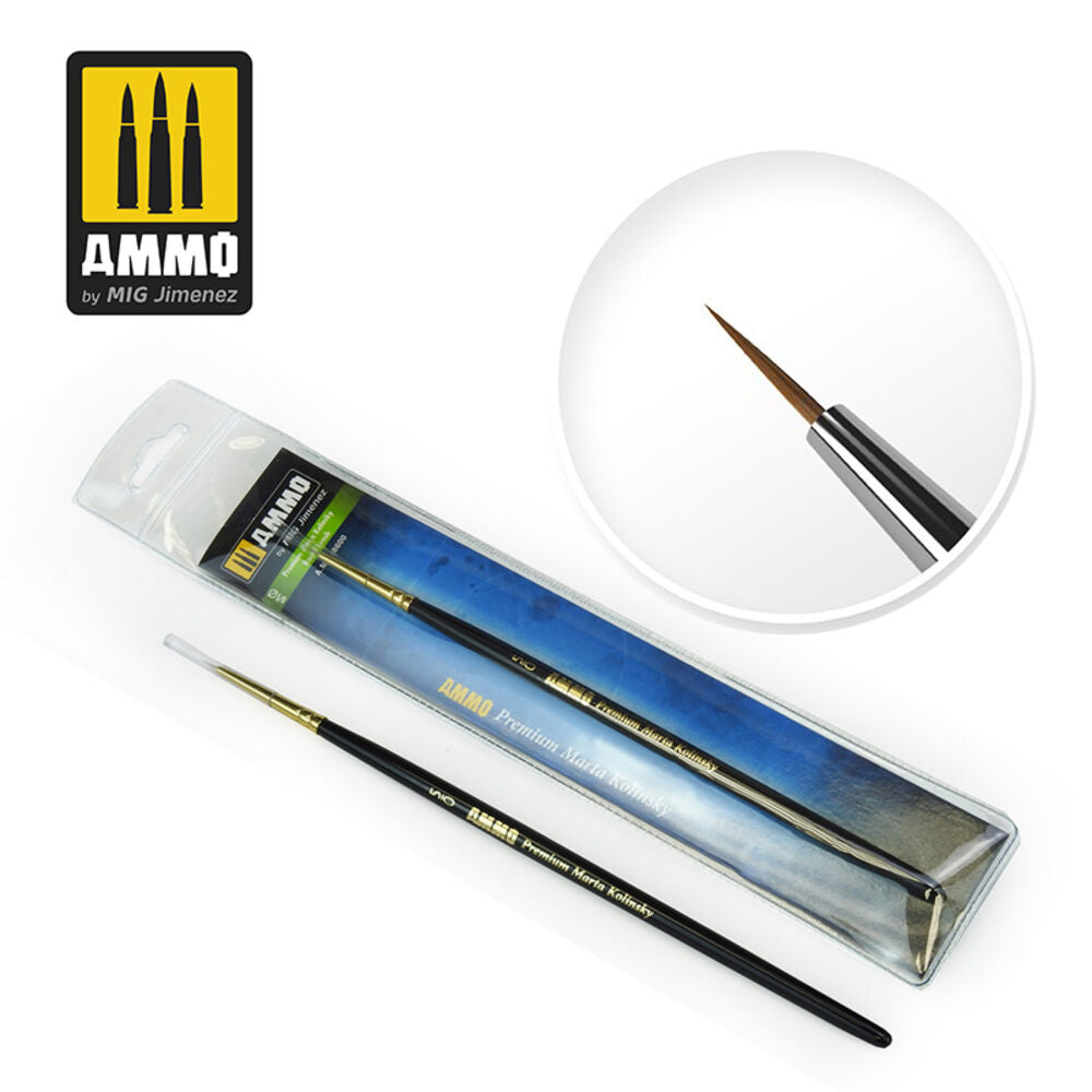 5/0 Premium Marta Kolinsky Round Brush