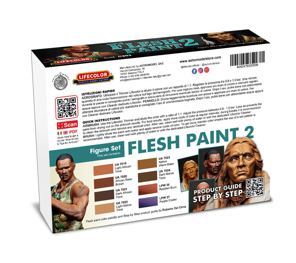 Flesh Paint Set 2 8 x 22 ml