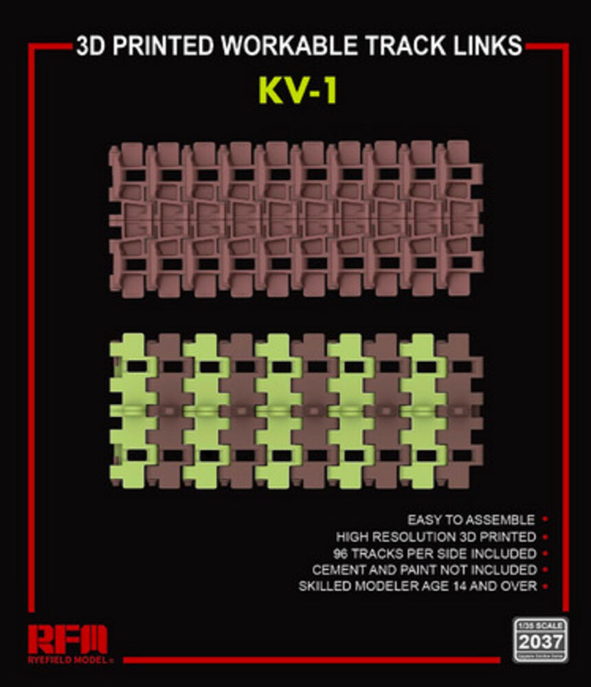 3D printed  Workable track links for KV-1